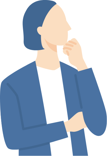 悩む若い女性のイラスト
